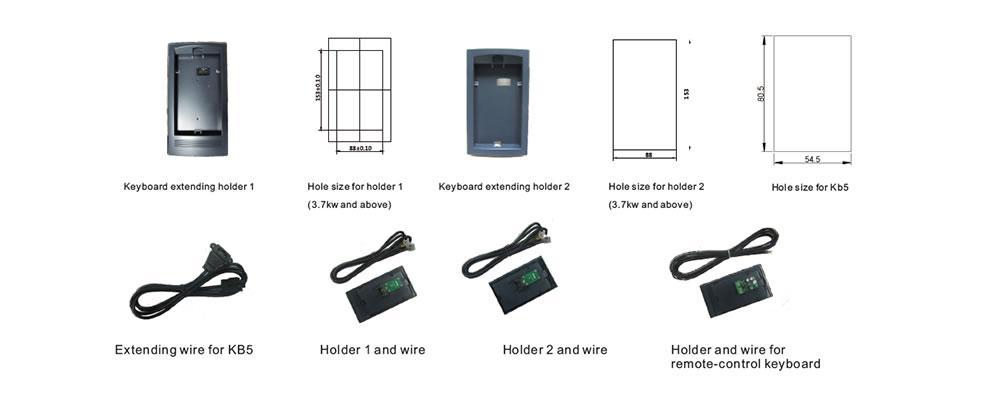Extensión del teclado y tamaño del orificio